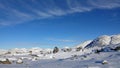 Snow on Mount Hoven top in Loen in Vestland in Norway Royalty Free Stock Photo