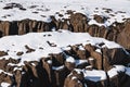 Snow covered on stones in winter Royalty Free Stock Photo