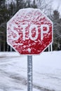Snow Covered Stop Sign Royalty Free Stock Photo