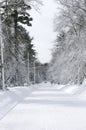 Snow covered Road with Truck