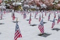 Snow-covered Veteran Cemetery Royalty Free Stock Photo