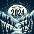 Project AI Silver Mountain New Year D13094 Royalty Free Stock Photo