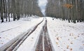 Snow covered West Virginia road - Superstorm Sandy Royalty Free Stock Photo