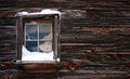 Snow-covered window Royalty Free Stock Photo