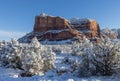 Snow Covered Winter Landscape in Sedona Arizona Royalty Free Stock Photo