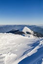 Snow covered winter mountains. Arctic landscape. Colorful outdoor scene, Artistic style post processed photo. Royalty Free Stock Photo