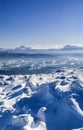 Snow covered winter mountains. Arctic landscape. Colorful outdoor scene, Artistic style post processed photo. Royalty Free Stock Photo