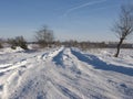 Snow-covered winter road Royalty Free Stock Photo