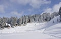 Snow covered winter ski center Royalty Free Stock Photo