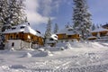 Snow covered winter ski center Royalty Free Stock Photo