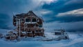 SNOW COVERING BUILDING PATAGONIA ARGENTINA