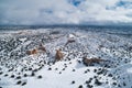 Snow Covering the Dramatic High Desert of New Mexico Royalty Free Stock Photo