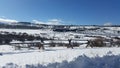 Snow covering wooden fence