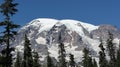 Snow covers Mount Rainier.