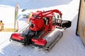 Snow crawler. The Nebelhorn Mountain in winter. Alps, Germany. Royalty Free Stock Photo