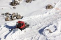 Snow crawler. The Nebelhorn Mountain in winter. Alps, Germany. Royalty Free Stock Photo