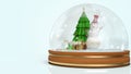 Snow crystal ball For Christmas content 3d rendering