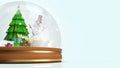 Snow crystal ball For Christmas content 3d rendering