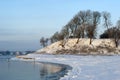 Snow on Danish beach Royalty Free Stock Photo