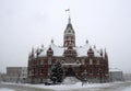 Snow day at Stratford City Hall, Ontario Royalty Free Stock Photo