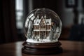 Snow decorative globe glow. Generate Ai Royalty Free Stock Photo