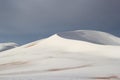 Snow in desert sahara Royalty Free Stock Photo