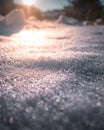 Snow details close macro shot Royalty Free Stock Photo