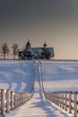Historic, Snow Covered Manchester Farm Barn - Lexington, Kentucky Royalty Free Stock Photo