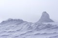 Snow drift at top of mountain Royalty Free Stock Photo