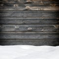 Snow drift on wood boards