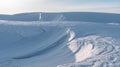 Snow Dunes with Wind Shaped Patterns in Bright Light Royalty Free Stock Photo