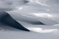 Snow dunes after a snowfall