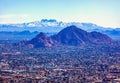 Snow dusted Four Peaks east of Phoenix, Arizona Royalty Free Stock Photo