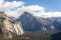 Snow Dusted Half- Dome Mountain over Yosemite Valley Royalty Free Stock Photo