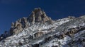 Snow dusts Catalina Mountain peak on Mt. Lemmon Royalty Free Stock Photo