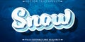 Snow editable text effect, ice and frost text style Royalty Free Stock Photo