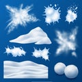 Snow Elements Realistic  Set Royalty Free Stock Photo