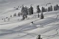 Snow expanses of the Urals on a snowmobile