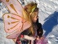 Snow fairy and her shadow Royalty Free Stock Photo