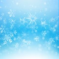 Snow fall with bokeh abstract blue background vector illustration eps10 007 Royalty Free Stock Photo