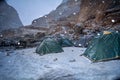 Snow fall during Chadar trek Royalty Free Stock Photo