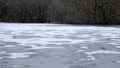 Snow Falling Over Frozen Lake at Vartry Reservoir, County Wicklow