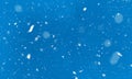 Snow falling winter background on blue Royalty Free Stock Photo