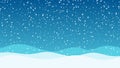 Snow falling winter season holidays with mountain landscape Merry Christmas and Happy New Year background vector Royalty Free Stock Photo