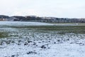 Snow in Farmers Field Royalty Free Stock Photo