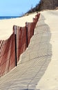 Snow Fence on Beach Royalty Free Stock Photo