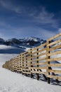 Snow fence in Chilean andes Royalty Free Stock Photo