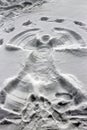 On snow figure angel winter