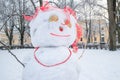 Snow figure - funny woman, babushka