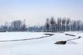 Snow-filled farm villages and rivers on the way from Srinagar to Sonmarg and Gulmarg